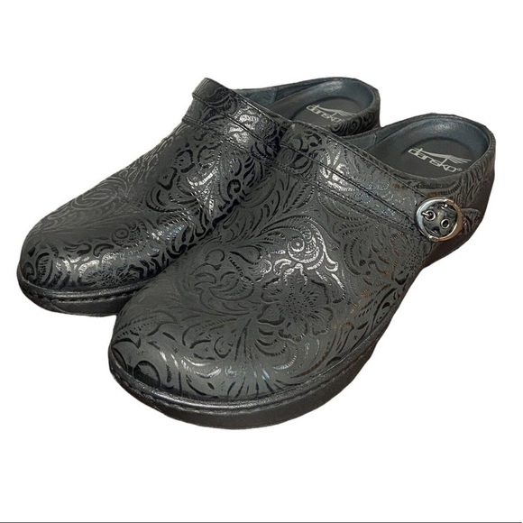 Dansko Allison Clog Black Leather Upper Mary Jane - Picture 1 of 8